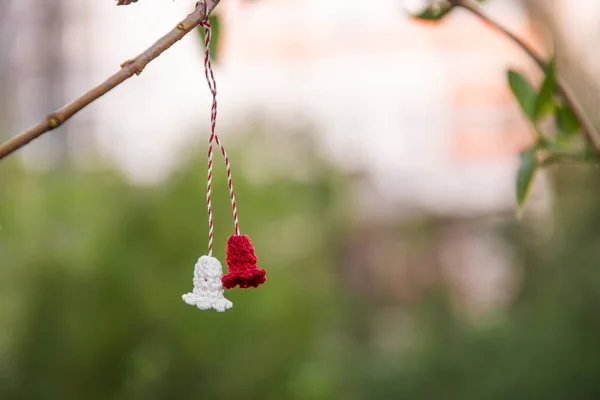 Symbol First Day Spring Martisor Tradition Giving Red White Souvenir — Stock Photo, Image