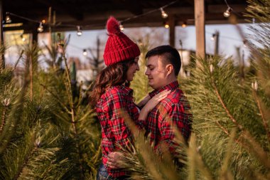 Şehirdeki yeşil Noel ağaçlarının arasında birbirine aşık genç çiftlerin şefkatli kucaklaşmaları. Güzel bir kadın tutkuyla sarılır, erkeğe bakar. Yeni evliler birbirlerine bakar, bayram dilekleri dilerler. Boşluğu kopyala