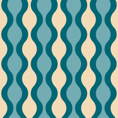 Aesthetic mid century printable seamless pattern with retro design. Decorative 50`s, 60's, 70's style Vintage modern background in minimalist mid century style for fabric, wallpaper or wrapping