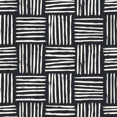 Soyut zarif çizgi fırça darbesi şekilleri ve çıplak renklerle çizgileri olan estetik çağdaş yazdırılabilir dikişsiz desen.