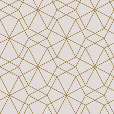 Klasik Art Deco Kusursuz Desen. Çizgi sanat geometrik altın şekiller. Modern süslemeler vektör illüstrasyonu. Kumaş, duvar kağıdı veya ambalaj için Gatsby zarif arkaplan