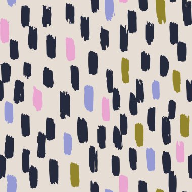 Elle çizilmiş çiçek şekilleri, benekler, noktalar ve dokuları olan soyut, kusursuz desenler. Canlı boho baskısı. Modern kolaj vektör illüstrasyonu