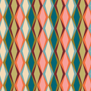 Aesthetic mid century printable seamless pattern with retro design. Decorative 50`s, 60's, 70's style Vintage modern background in minimalist mid century style for fabric, wallpaper or wrapping