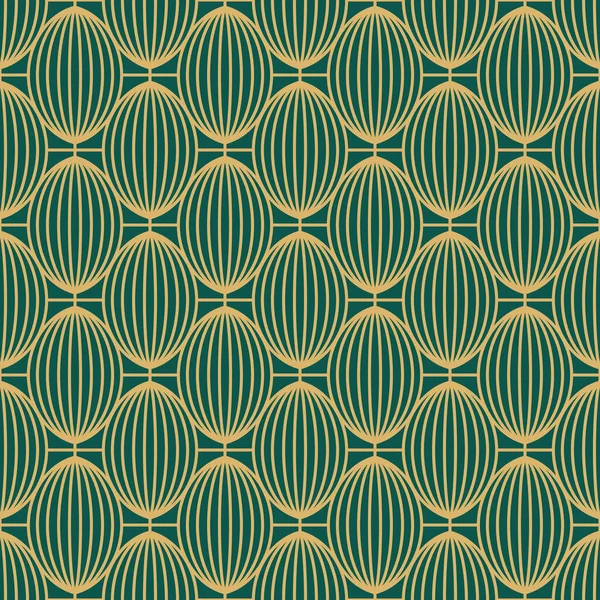Vintage Art Deco Seamless Pattern Γεωμετρικά Χρυσά Σχήματα Σύγχρονη Απεικόνιση — Διανυσματικό Αρχείο