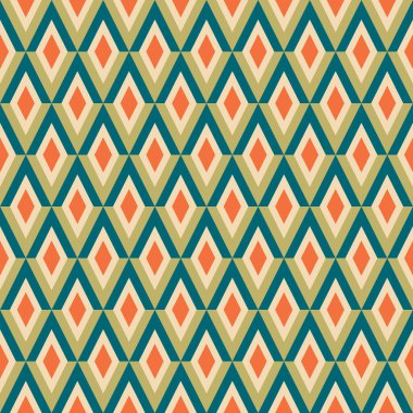 Aesthetic mid century printable seamless pattern with retro design. Decorative 50`s, 60's, 70's style Vintage modern background in minimalist mid century style for fabric, wallpaper or wrapping