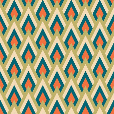 Aesthetic mid century printable seamless pattern with retro design. Decorative 50`s, 60's, 70's style Vintage modern background in minimalist mid century style for fabric, wallpaper or wrapping