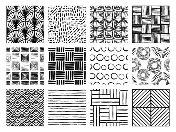 Set Aesthetic Contemporary Printable Seamless Pattern Abstract Minimal Elegant Line — Stock vektor