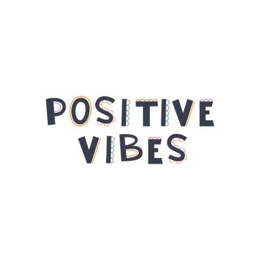 Boho tarzında güzel el çizimi pozitif titreşimler. Çocuk odası için karikatür baskısı. Duş davetiyesi, doğum günü, çocuk partisi, kitap kapağı, poster tasarımı