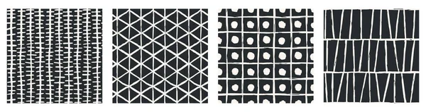 Set Van Esthetische Hedendaagse Bedrukbare Naadloze Patroon Met Abstracte Minimale — Stockvector