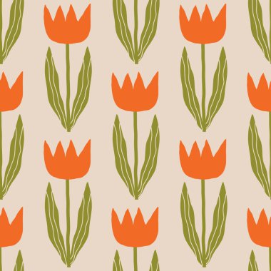 Estetik Çağdaş, basılabilir, modaya uygun, dikişsiz çiçekler. Dekoratif Hippi Saflığı 60 'lar, 70' ler tarzı vintage boho arka planı kumaş, duvar kağıdı ya da ambalaj için minimalist stil