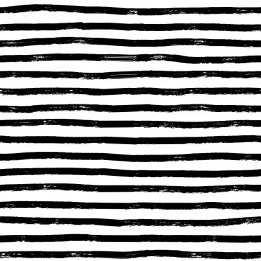 Soyut çizgi, nokta, siyah ve beyaz renkte fırça darbesi ile estetik çağdaş yazdırılabilir dikişsiz desen. Duvar kağıdı kumaşı için minimalist stil vektör illüstrasyonunda Boho arkaplanı