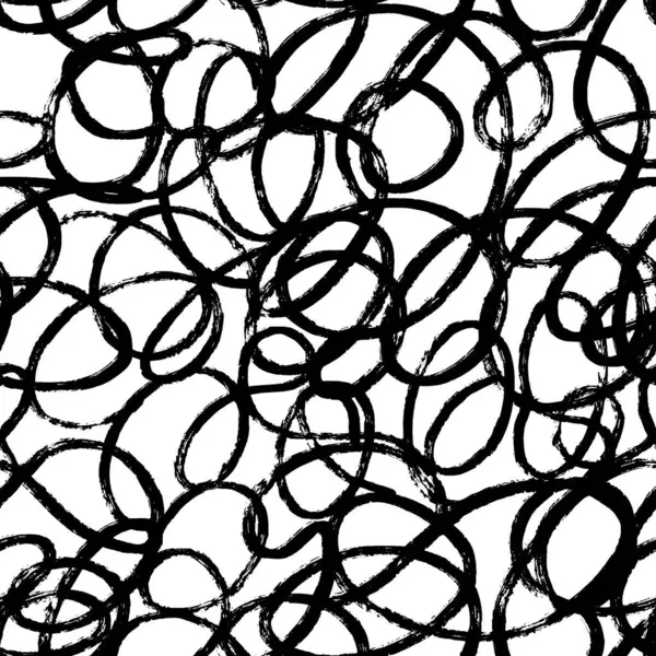 Soyut çizgi, nokta, siyah ve beyaz renkte fırça darbesi ile estetik çağdaş yazdırılabilir dikişsiz desen. Duvar kağıdı kumaşı için minimalist stil vektör illüstrasyonunda Boho arkaplanı