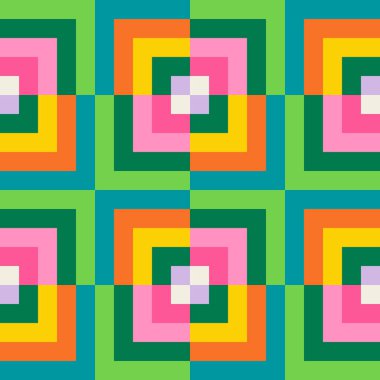 Temel geometrik basılabilir, soyut, zarif çizgi şeklindeki, parlak renklerle çizilmiş, dikişsiz desen. Minimalist orta yüzyıl stil duvar sanatında modern basit arkaplan