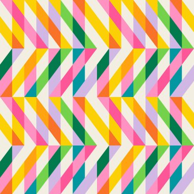 Temel geometrik basılabilir, soyut, zarif çizgi şeklindeki, parlak renklerle çizilmiş, dikişsiz desen. Minimalist orta yüzyıl stil duvar sanatında modern basit arkaplan