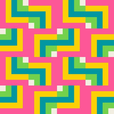 Temel geometrik basılabilir, soyut, zarif çizgi şeklindeki, parlak renklerle çizilmiş, dikişsiz desen. Minimalist orta yüzyıl stil duvar sanatında modern basit arkaplan