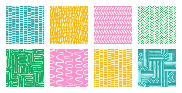 Set Aesthetic Contemporary Printable Seamless Pattern Abstract Minimal Elegant Line — Stock Vector