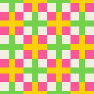 Temel geometrik basılabilir, soyut, zarif çizgi şeklindeki, parlak renklerle çizilmiş, dikişsiz desen. Minimalist orta yüzyıl stil duvar sanatında modern basit arkaplan