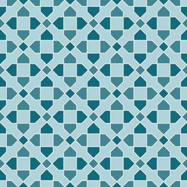 Soyut Fas baskılı mavi ve turuncu renklerde Arapça geometrik basılabilir dikişsiz desen. Ramazan Kareem Geleneksel İslami Sanat İllüstrasyon geçmişi