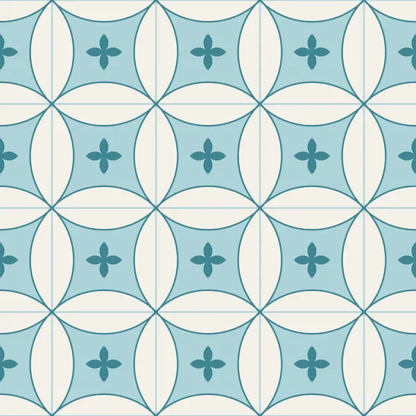 Arabia Geometrinen Mosaiikki Tulostettava Saumaton Kuvio Abstrakti Marokkolainen Tulostaa Sininen — vektorikuva