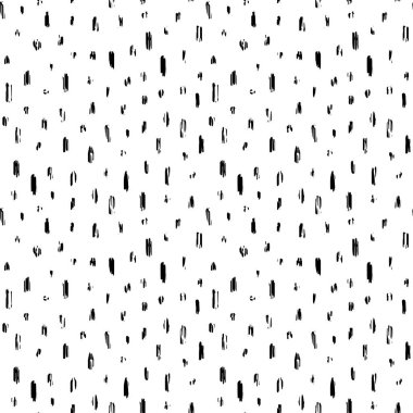 Soyut çizgi, nokta, siyah ve beyaz renkte fırça darbesi ile estetik çağdaş yazdırılabilir dikişsiz desen. Duvar kağıdı ve kumaş için minimalist stil vektör illüstrasyonunda Boho arkaplanı