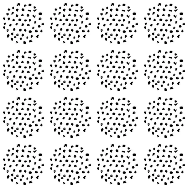 Aesthetic Contemporary Printable Seamless Pattern Abstract Line Dot Shape Brush — Stock Vector