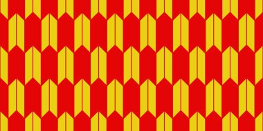 Geometrik Asya çizgisi, geleneksel doğu şekilleri, çiçek süslemeleri ve dalgalarla kusursuz desen. Çin Yeni Yıl Dekorasyonu için kırmızı ve altın rengi Japon baskısı. Lüks retro vektör illüstrasyonu.