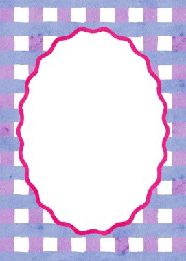 El çizimi Vibrant yaz suluboya çerçevesi. Dalgalı çizgileri ve modaya uygun klasik tarzıyla Akdeniz tarzı Sınır. Tuhaf bir tatil, düğün, doğum günü hediyesi süslemeleri için mükemmel.