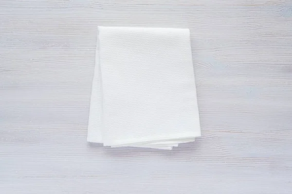 Folded Square Blank Cotton Tea Towel Design Presentation White Waffle Royaltyfria Stockfoton