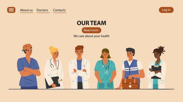 Team Aus Medizinern Und Ärzten Unsere Team Seite Tamplatte Für — Stockvektor
