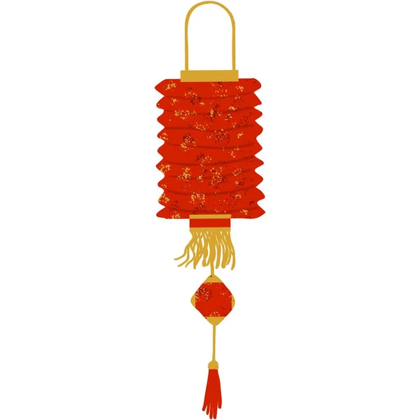 中国灯笼矢量中国红灯图标 节日期间灯火通明 悬挂在白色背景上的亚洲传统装饰品 — 图库矢量图片