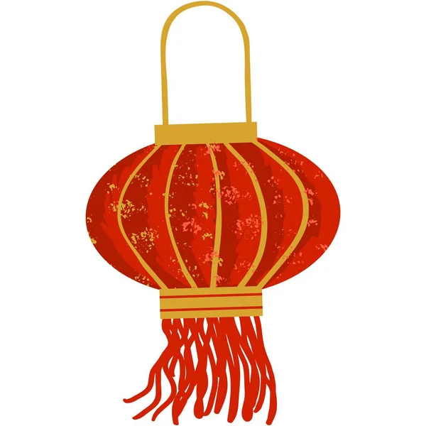 Chinese Lantaarn Vector China Nieuwjaar Rode Lamp Pictogram Festival Lichte — Stockvector