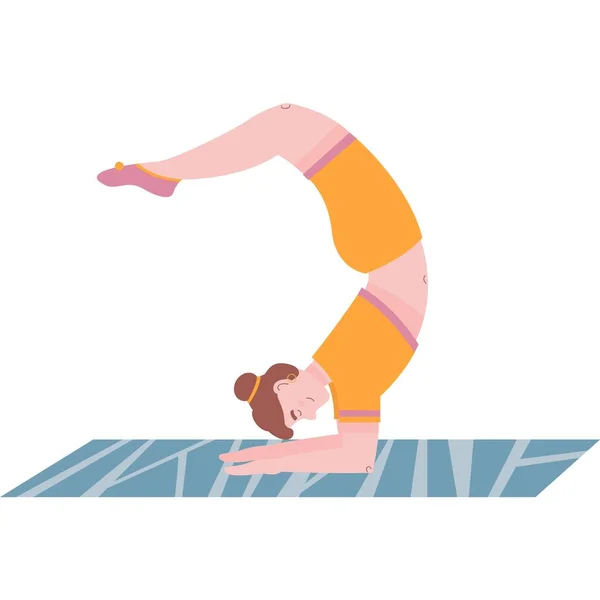 Yoga Simgesi Beyaz Arka Planda Izole Edilmiş Egzersiz Yapan Vektör — Stok Vektör