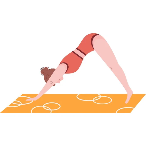 Yoga Minder Ikonu Üzerinde Egzersiz Yapan Vektör Kadın Kadın Esneme — Stok Vektör