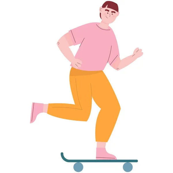 Homem Vetor Skate Ícone Rapaz Hipster Patinador Pessoas Estilo Vida —  Vetores de Stock