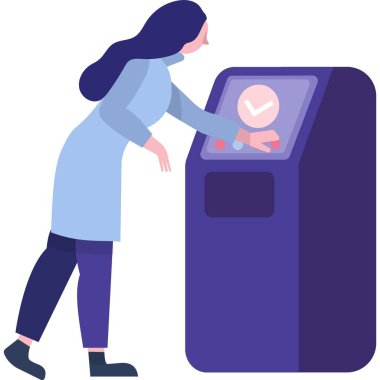 Operatör iş vektöründe. Yapay zeka kontrol ikonu. Operasyon panelindeki kadın beyaz arkaplanda izole edildi