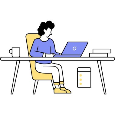 Yazılım test simgesi. Beyaz arka planda izole edilmiş web sitesi geliştirme üzerinde çalışan vektör adam masamda oturuyor.