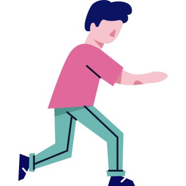 Erkek analist ikonu. Sabit vektör işadamı iş başında. İşçi, yönetici veya girişimci beyaz arkaplanda izole edildi