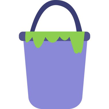 Boya kovası vektör ikonu. İzole kavanoz tasarımı. Dekorasyon işi, ev yenileme ve sanatsal yaratıcılık süreci için boya takımı ekipmanı