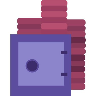 Banka vektörü. Simgeyi kaydet. Para birimi güvenlik tasarruf sembolü için dijital hesap. Mali ekonomi, para depolama