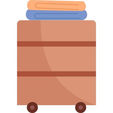 Beyaz arkaplanda izole edilmiş temiz havlu vektör simgesine sahip komodin