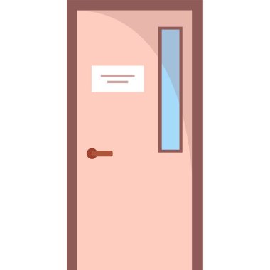 Beyaz arkaplanda izole edilmiş oda vektör simgesine kapalı kapı