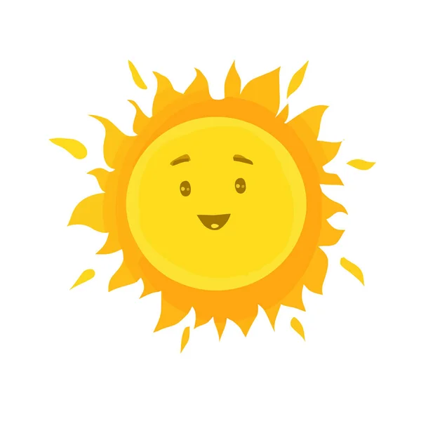 Милая Солнечная Иллюстрация Антоморфное Солнце Стиле Мультфильмов Вектор — стоковый вектор