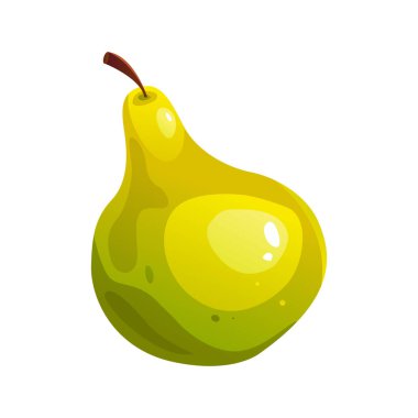 Pear icon. Vector illustration  in cartoon style. Isolated on a white background. Organic fresh healthy food. Farm fruit. 