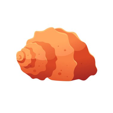 Şirin Spiral Deniz Kabuğu Rengi izole edildi. Vektör İllüstrasyonu.