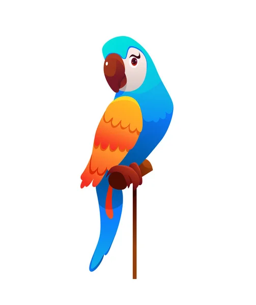 Odizolowana Papuga Ara Macaw Ilustracja Wektora Stylu Kreskówek Zoo — Wektor stockowy