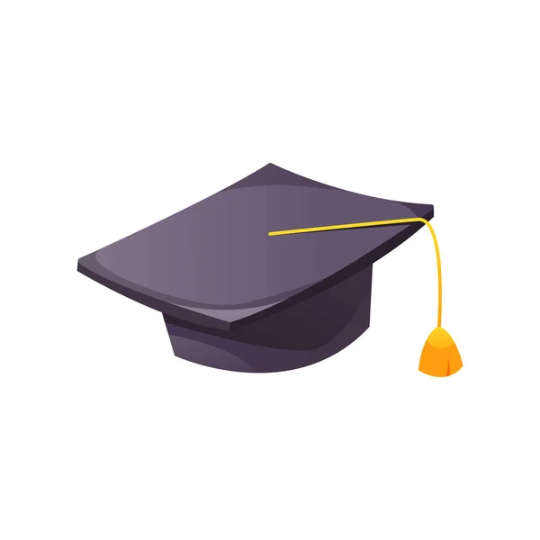 Graduation Cap Icon Isolated University College Student Hat Vector Illustration — Stock Vector