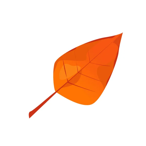 Feuille Automne Orange Isolée Sur Blanc Illustration Vectorielle Dans Style — Image vectorielle