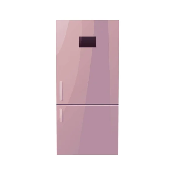 Cartoon Refrigerator Isolated White Household Appliances Vector Illustration — Stock Vector