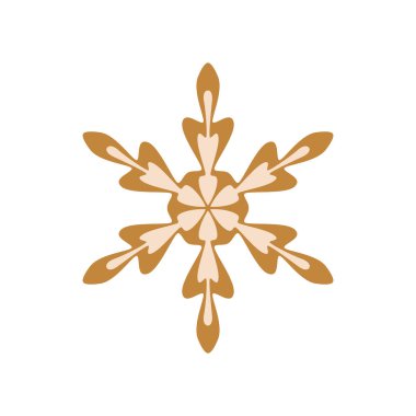 Kar Tanesi Şeklinde Noel Kurabiyeleri. Kış Tatili Tatlısı. Düz Biçimli Vektör İllüstrasyonu.