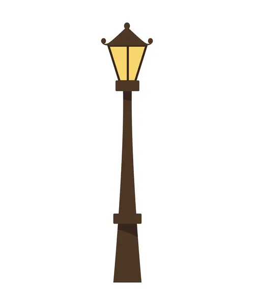 Street Lamp Vector Illustration Isolated White Background — Stock Vector